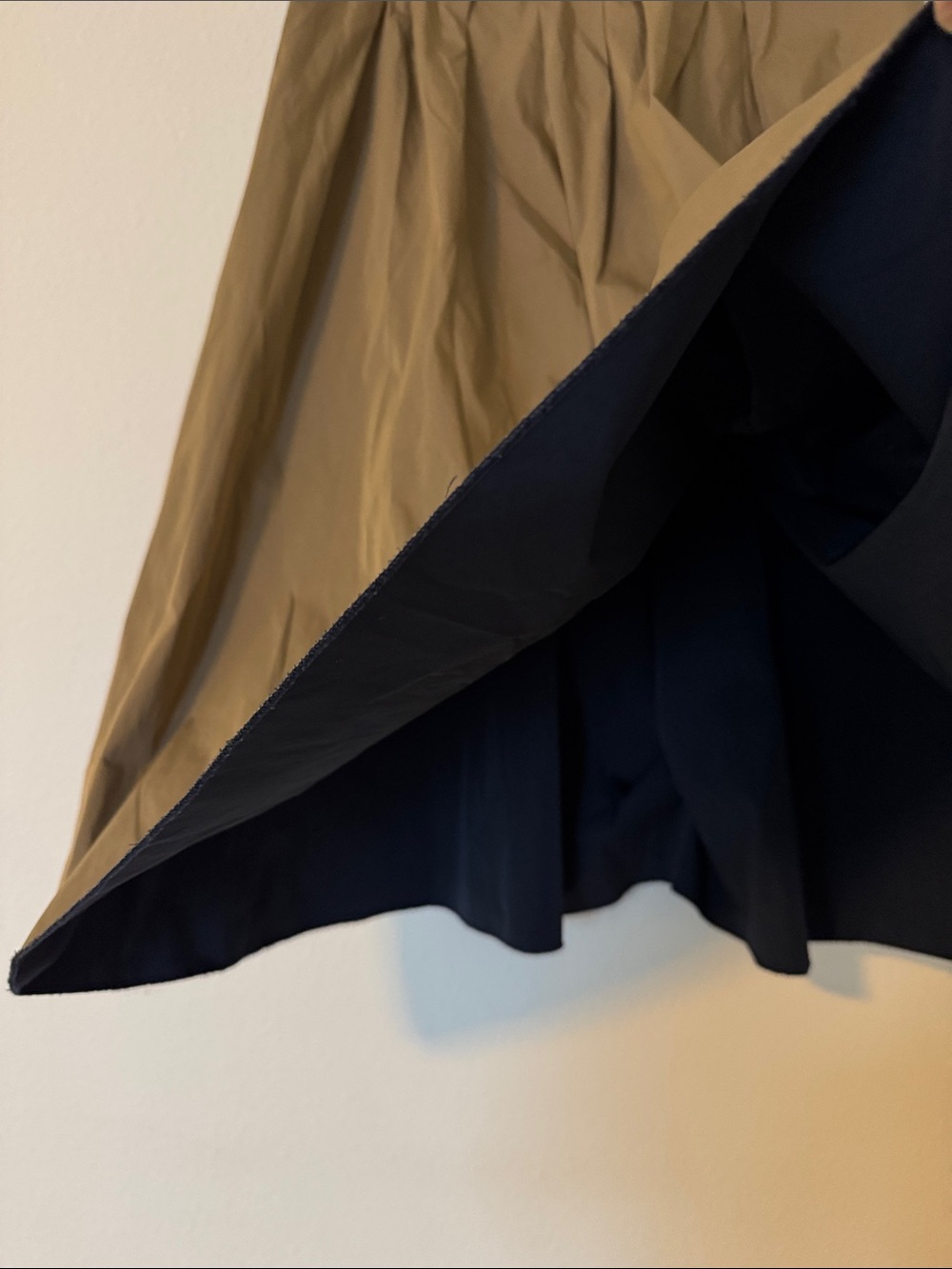 Zara Navy and khaki reversible A-Line Midi Skirt - Picture 3 of 5